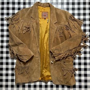 vintage authentic vaquero fringe leather jacket